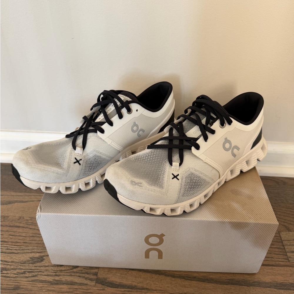 On Running Women’s Cloud White with Black Accents Athletic Shoes
